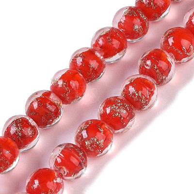 Handmade Gold Sand Lampwork Beads LAMP-Z009-01B-1