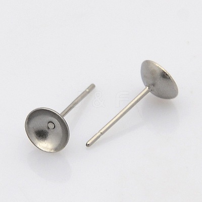 Tarnish Resistant 304 Stainless Steel Stud Earring Findings STAS-N019-16-8mm-1