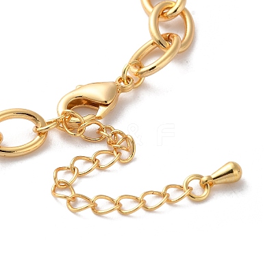 Brass Micro Pave Cubic Zirconia Charm Bracelets BJEW-P342-16G-1
