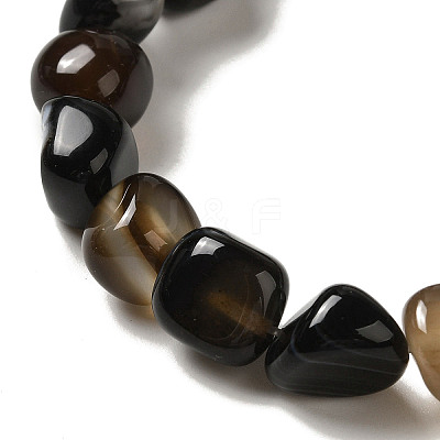 Natural Black Agate Beads Strands G-NH0017-B04-01-1