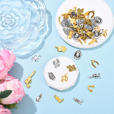 35Pcs 7 Styles Alloy Pendants FIND-YW0009-51-1