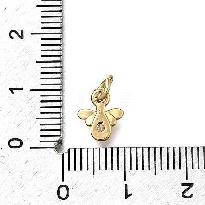 Brass Micro Pave Clear Cubic Zirconia Pendants ZIRC-I070-034G-1