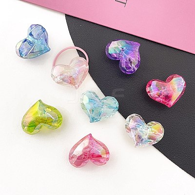 Transparent Crackle Acrylic Beads OACR-I015-01-1