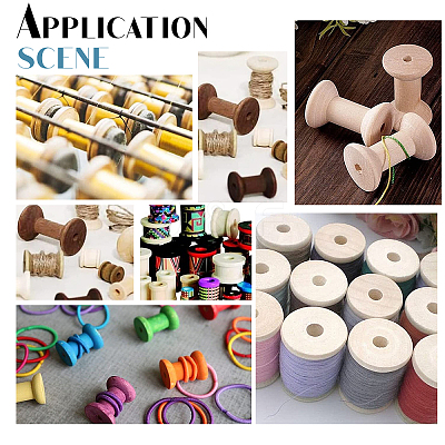 16Pcs 4 Style Wooden Empty Spools for Wire WOOD-PH0002-17-1