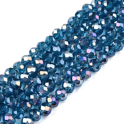 Electroplate Glass Beads Strands EGLA-A044-T4mm-B27-1