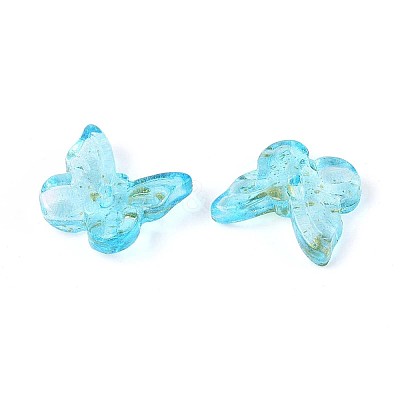Transparent Spray Painted Glass Charms GLAA-T016-22B-1