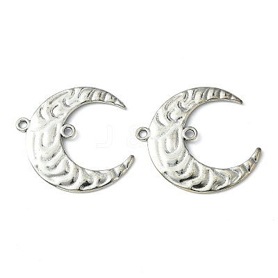 Tibetan Style Hammered Metal Crescent Moon Links connectors for Dangle Charms X-EA291Y-1