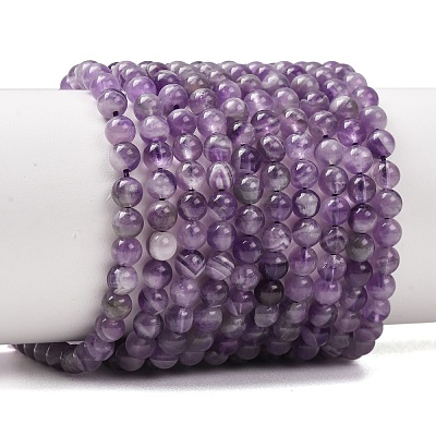 Natural Chevron Amethyst Beads Strands G-K256-51-4mm-1