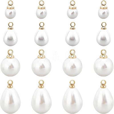 40Pcs 2 Style ABS Plastic Imitation Pearl Pendants KY-CA0001-20-1