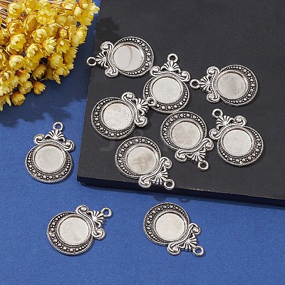 Tibetan Style Zine Alloy Pendant Cabochon Settings PALLOY-YW0001-72AS-1
