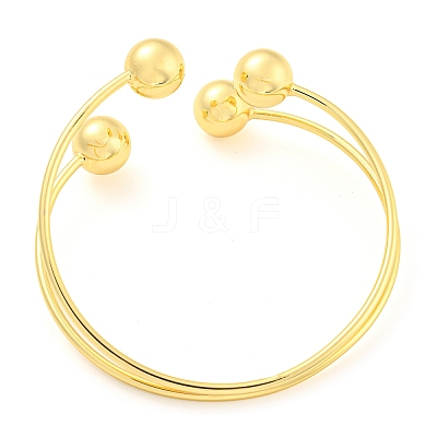 Rack Plating Brass Double Layer Cuff Bangles BJEW-H326-01G-1