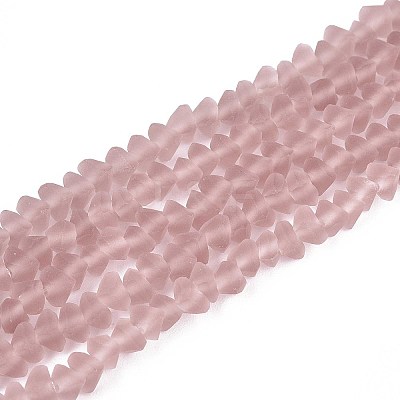 Frosted Transparent Glass Beads Strands GLAA-N016-4mm-25-1