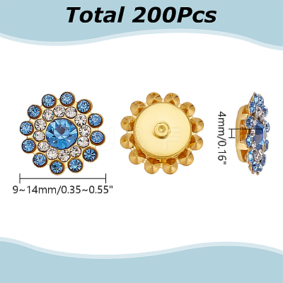 200Pcs Iron Rhinestones Cabochons FIND-AR0006-23-1