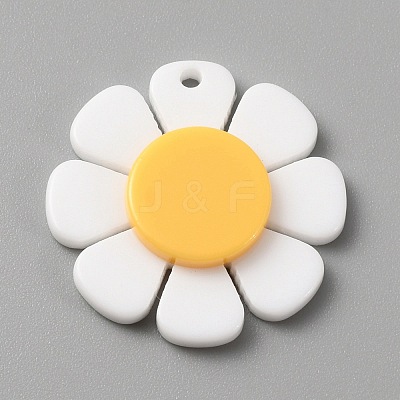 Opaque Resin Pendants LS-RESI-WH0029-46B-01-1