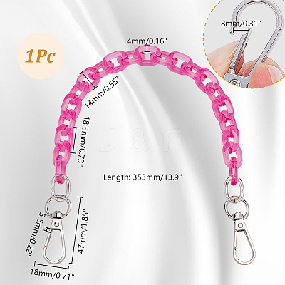 Acrylic Cable Chain Purse Chains PURS-WH0816-002P-1