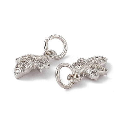 Rack Plating Brass Cubic Zirconia Charms KK-M236-10P-1