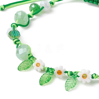 Glass and Braided Nylon Thread Beaded Bracelets BJEW-JB11509-1