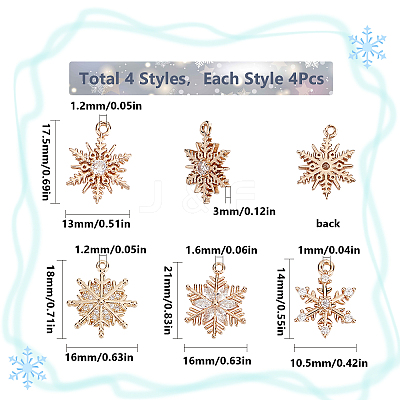 16Pcs 4 Style Brass Micro Pave Cubic Zirconia  Charm FIND-SC0004-62-1