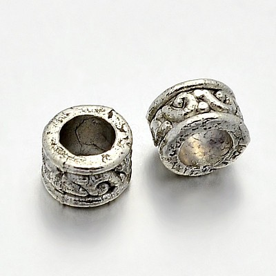 Tibetan Style Alloy Column Spacer Beads PALLOY-E381-07AS-NR-1