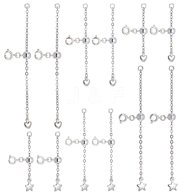 12Pcs 6 Styles Brass Ends with Chain FIND-NB00003-1