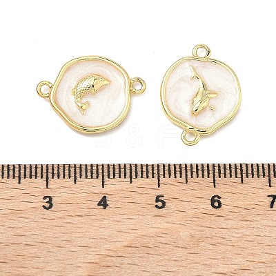 Ocean Brass Enamel Links Connector Charms KK-K417-07G-02-1