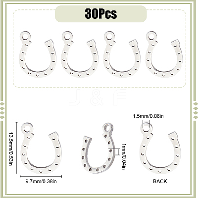 30Pcs 201 Stainless Steel Charms STAS-SC0009-19-1