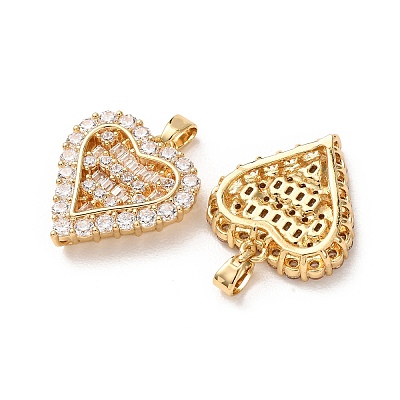 Valentine's Day Brass Micro Pave Clear Cubic Zirconia Pendants KK-A304-24D-G-1