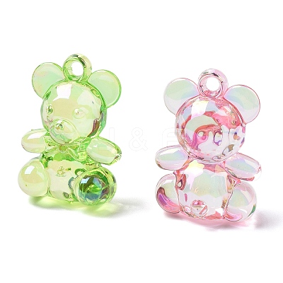 Electroplate Transparent UV Plating Acrylic Pendants OACR-I014-14-1