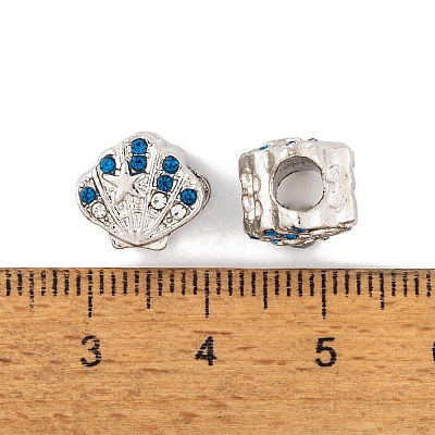 Rack Plating Alloy European Beads FIND-C055-10P-1