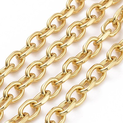 Unwelded Faceted Brass Cable Chains CHC-G005-23G-1