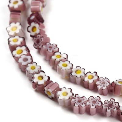 Handmade Millefiori Glass Bead Strands LAMP-J035-4mm-10-1