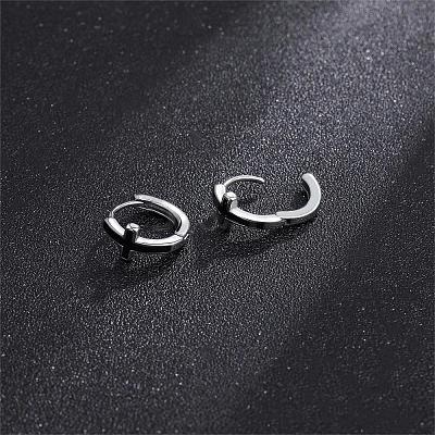 316 Stainless Steel Cross Hoop Earrings for Men Women EJEW-SZ0001-98-1