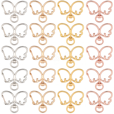 20Pcs 4 Colors Alloy Swivel Clasps FIND-SC0017-27-1