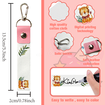 PU Leather & Cotton Name Marker Keychain AJEW-WH0514-012-1