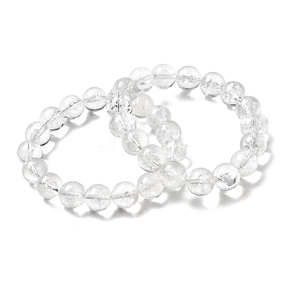 Natural Quartz Crystal Round Beads Stretch Bracelets for Women BJEW-L712-B03-12mm-1