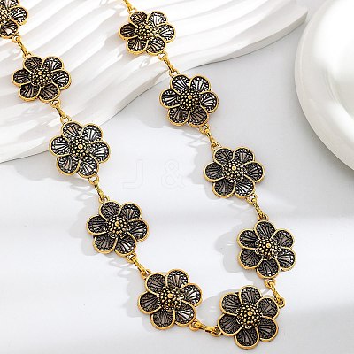 Alloy Flower Link Chain Waist Belly Chains for Women FS-WGE04C8-02-1