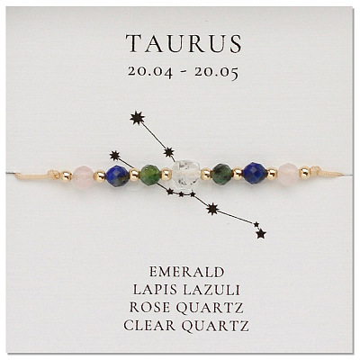 Natural stone constellation bracelet with 12 zodiac signs NR2952-3-1