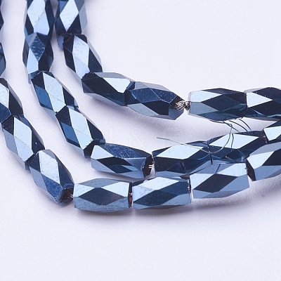 Electroplate Transparent Glass Beads Strands EGLA-E046-F03-1