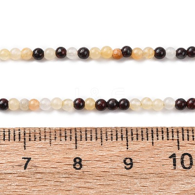 Natural Red Bloodstone and Yellow Jade Beads Strands G-Z116-A17-2mm-1