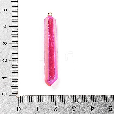 Electroplated Natural Quartz Pendants G-P315-B01-05G-1