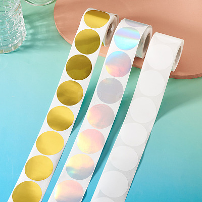 3 Rolls 3 Styles Vinyl Plastic Printable Holographic Stickers OFST-TA0001-10D-1