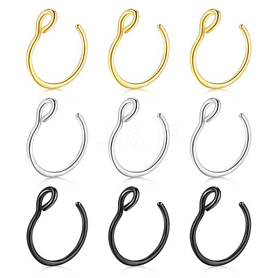 316 Surgical Stainless Steel Clip on Nose Rings WGA7223-01-1