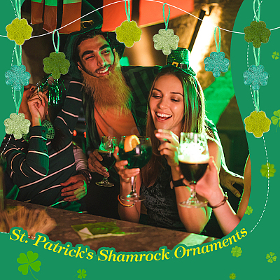 32Pcs 4 Colors Saint Patrick's Day Foam Pendant Decorations for Christmas Tree FIND-GA0003-02-1