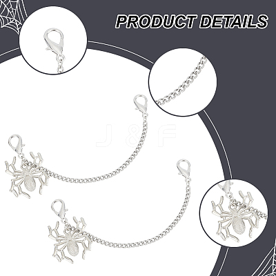2Pcs Alloy Spider Charm Shoe Chains FIND-AN0001-06-1