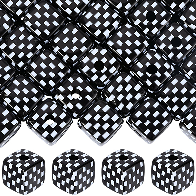 48Pcs Opaque Acrylic European Beads OACR-SC0002-84-1