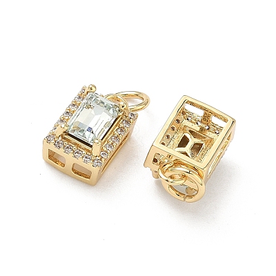 Brass Micro Pave Cubic Zirconia Pendants KK-C252-02F-G-1