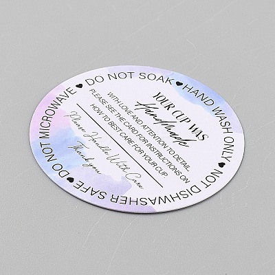 Flat Round with Cup Pattern Paper Display Cards CDIS-WH0006-19-1
