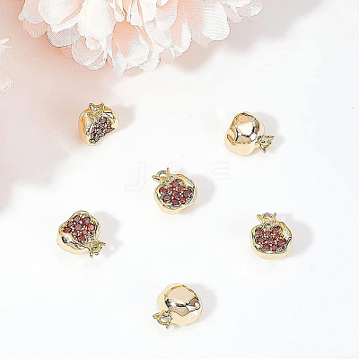 Brass Micro Pave Chocolate Cubic Zirconia Charms KK-BC0009-05-1