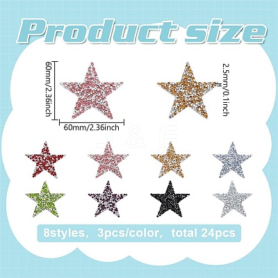 24Pcs 8 Colors Plastic Clothing Patches DIY-FG0006-21-1