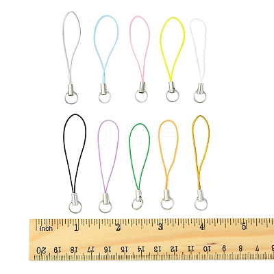 100Pcs Polyester Cord Mobile Straps MOBA-FS0001-02B-1